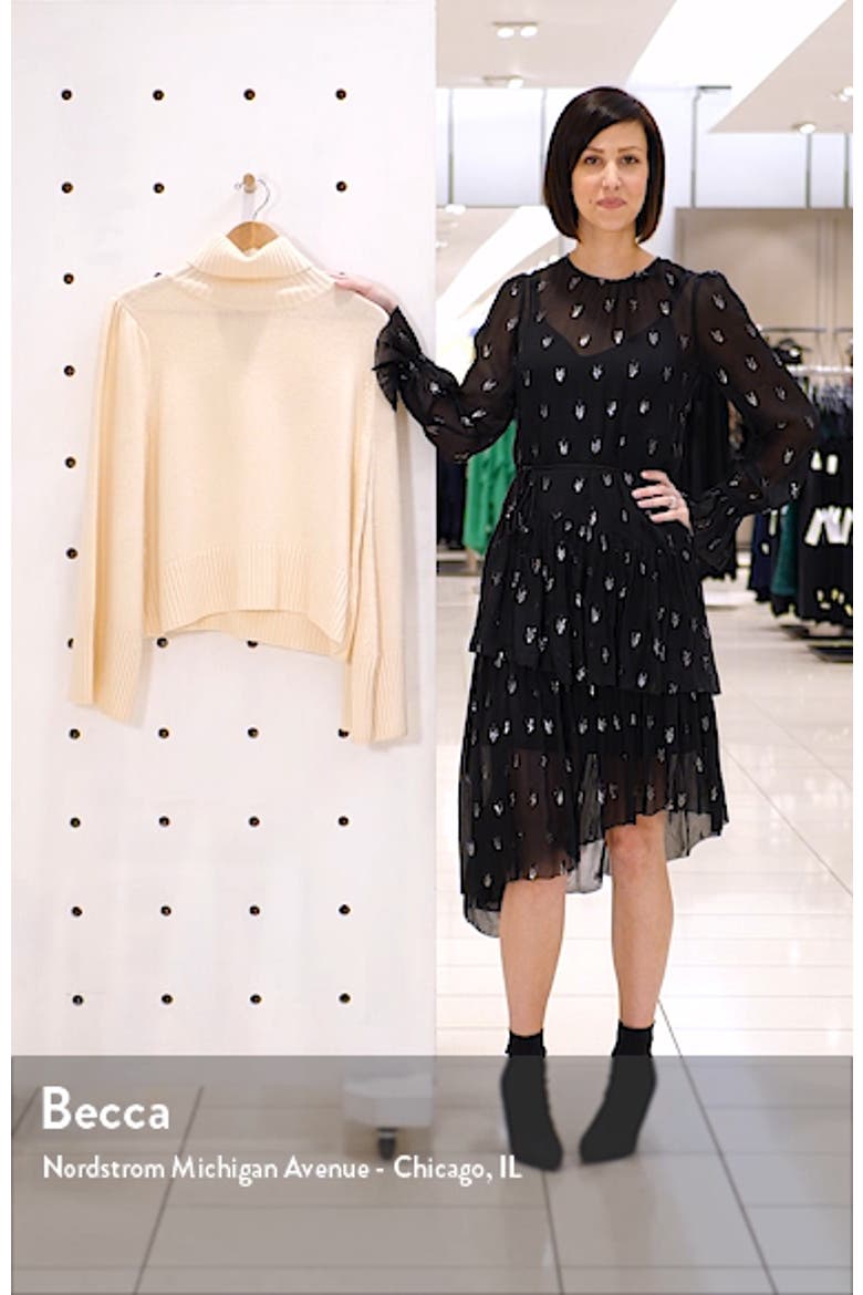 Essentials Flare Sleeve Wool & Cashmere Turtleneck Sweater video