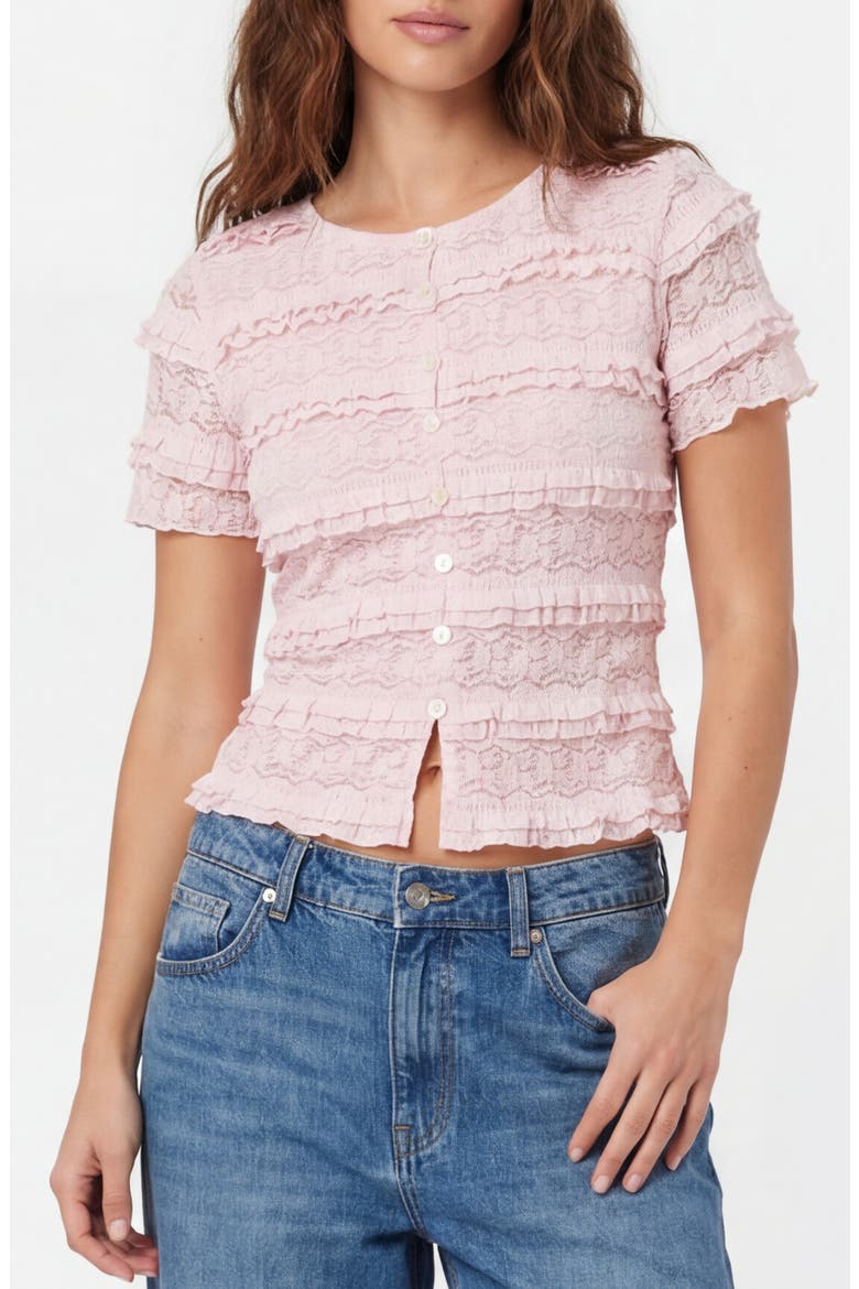Sweetheart Buttoned Top, Main, color, BALLET SLIPPER
