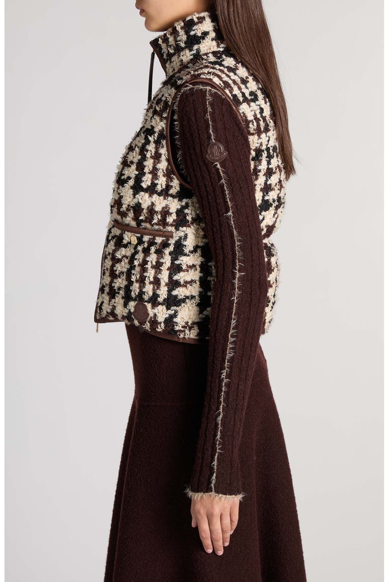 Emotionnalite Houndstooth Boucle Vest, Alternate, color, BROWN CREAM