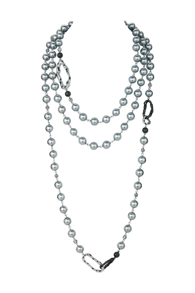 Leopard Necklace, Main, color, Grey & Sliver