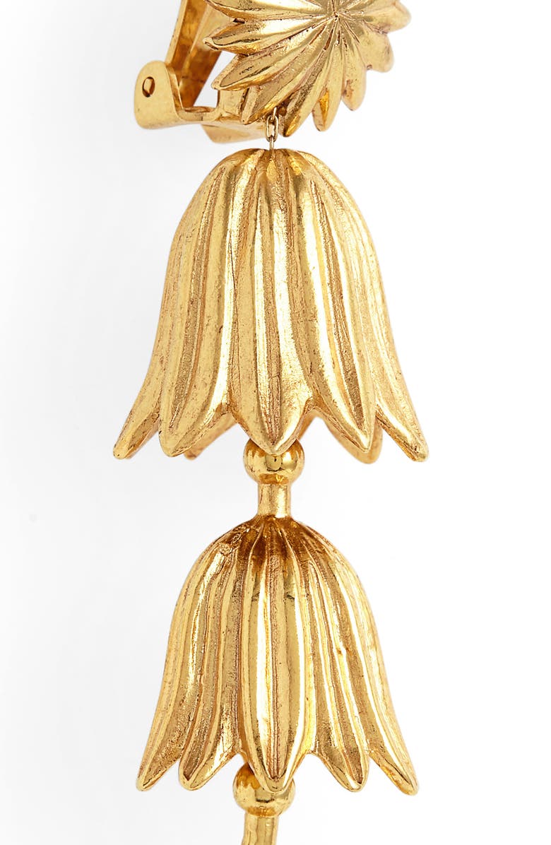 Oscar de la Renta Tiered Flower Clip Earrings, Alternate, color, 