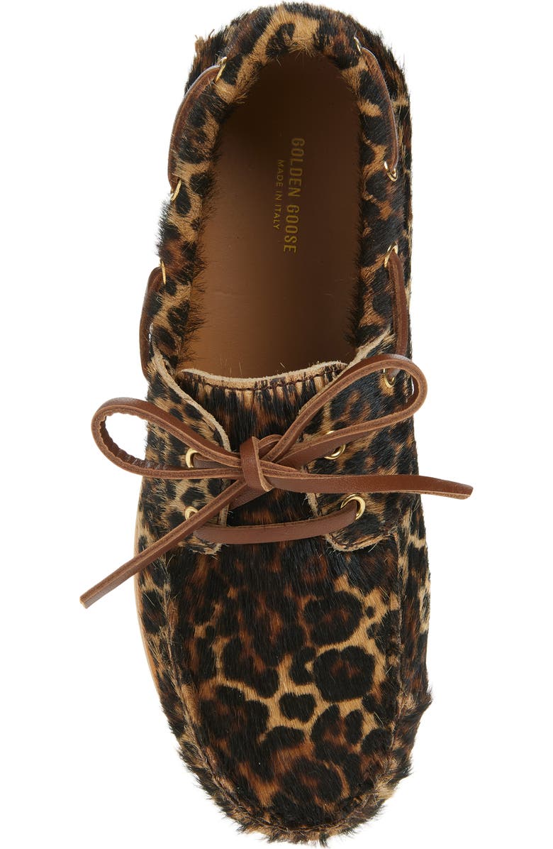 Golden Goose Kids' Cruise Genuine Calf Hair Loafer, Alternate, color, Beige Black Leo/ Black