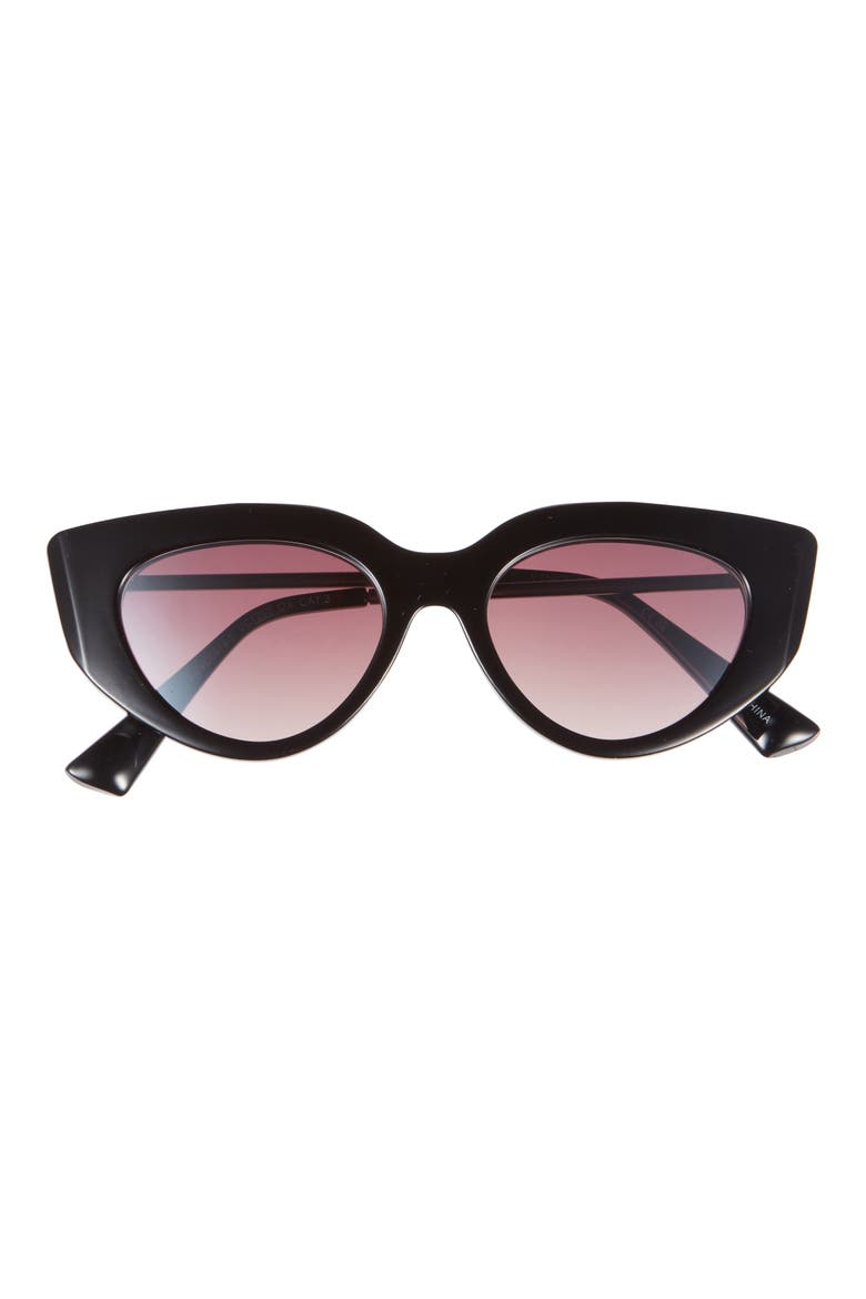 47mm Gradient Cat Eye Sunglasses, Main, color, BLACK