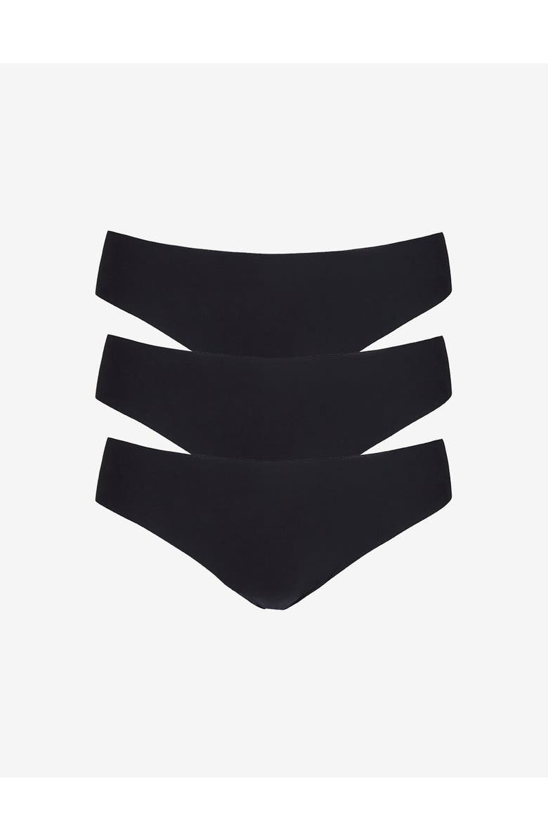 Commando Butter Mid-Rise Thong 3-Pack, Main, color, Black
