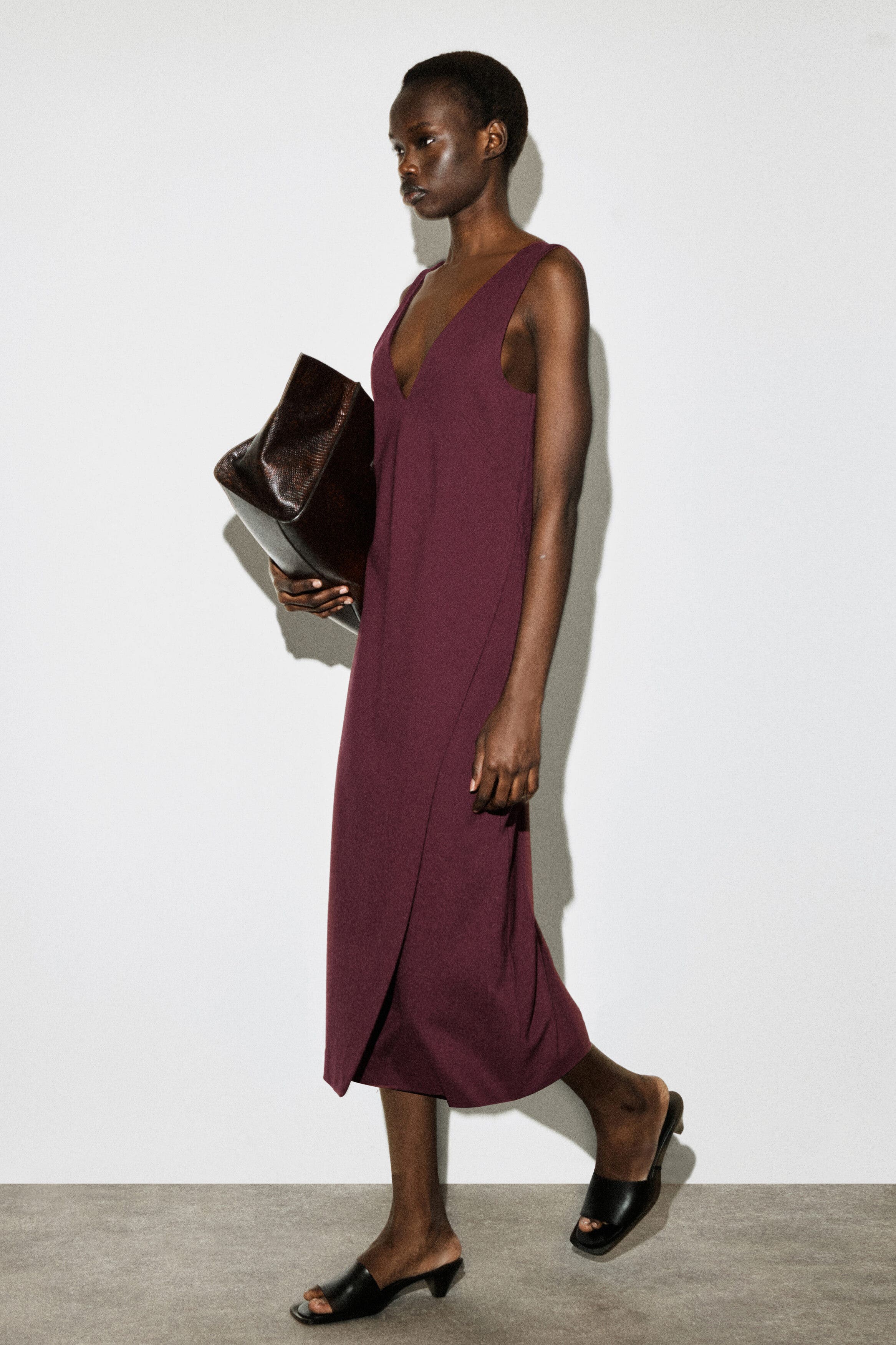 V-Neck Wrapped Midi Dress - image 4