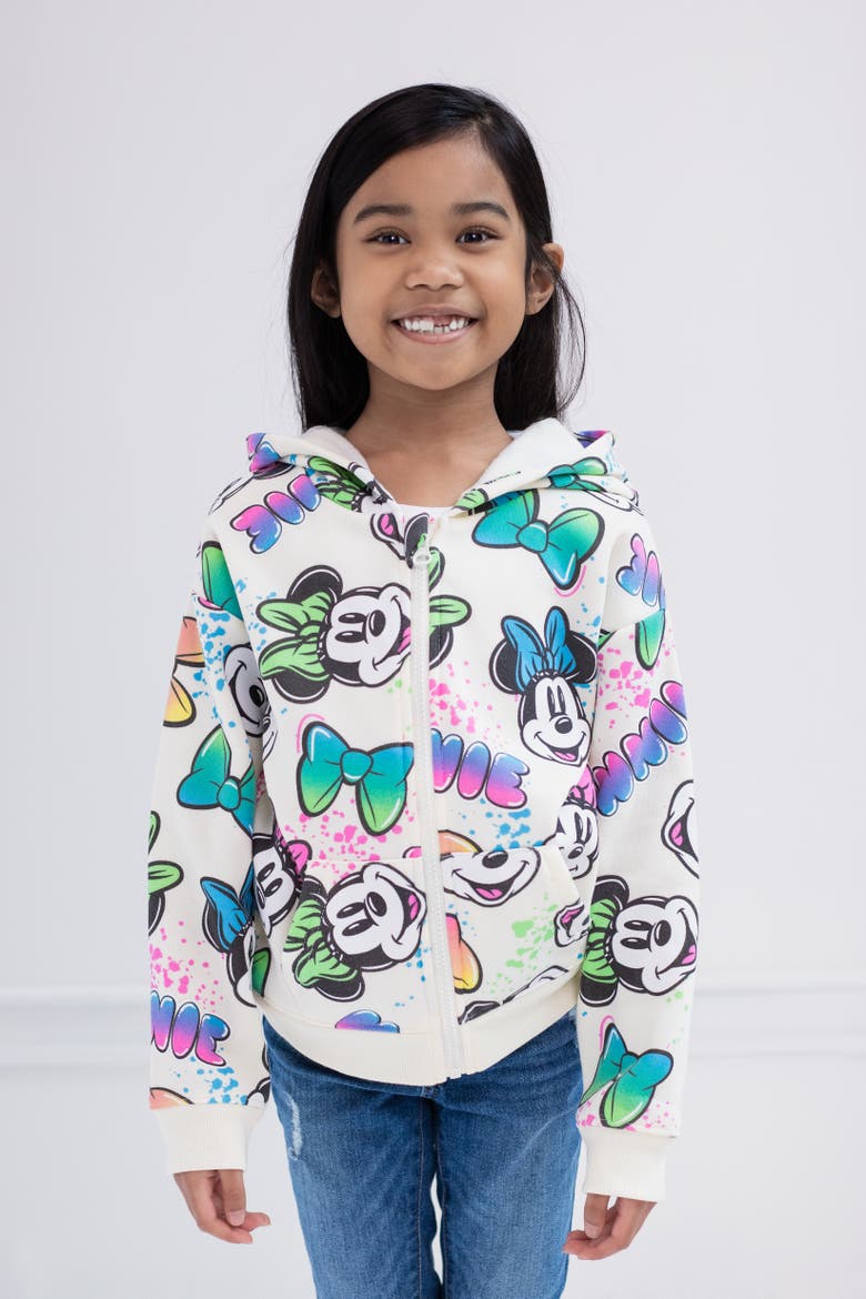 Minnie Mouse Zip-Up Hoodie, Alternate, color, Ivory Minnie