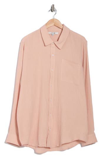 Joe's Cotton Gauze Button-up Shirt In Washed Pink