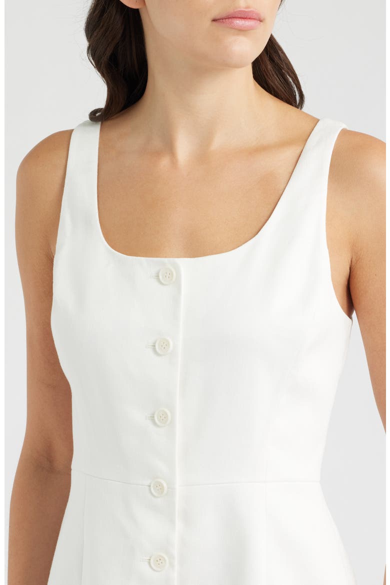 Sculpted Linen Minidress, Alternate, color, IVORY