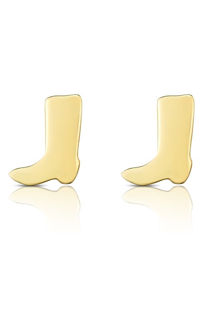 KARAT RUSH 14K Yellow Gold Western Boot Stud Earrings, Alternate, color, 