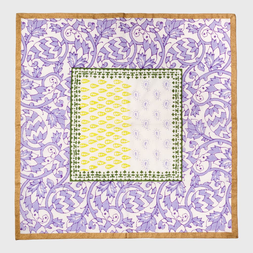 Joanna Buchanan Joyful Block Print Napkin, Set Of Two In Purple