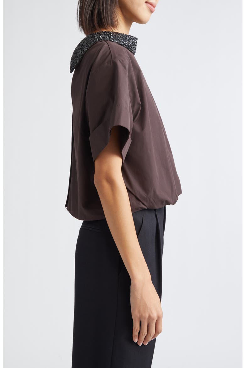 Forever & Always Crystal Collar Top, Alternate, color, CHOCOLATE