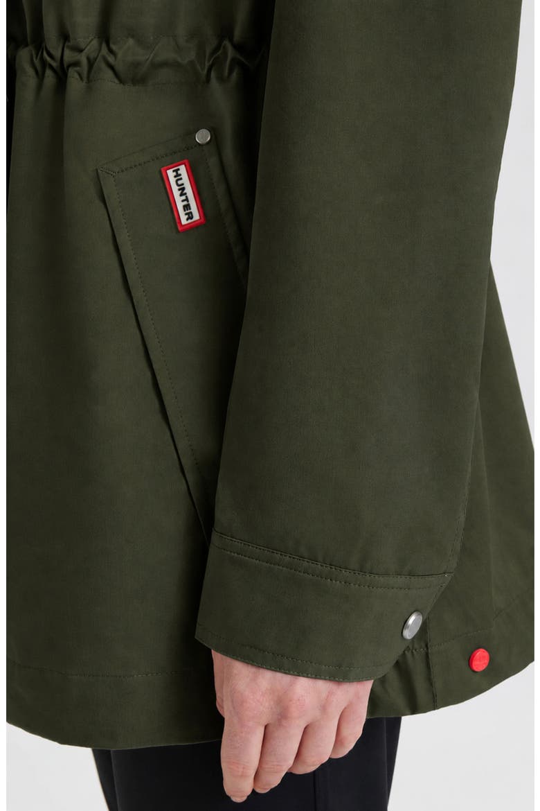 Adela Water Repellent Cotton Canvas Hooded Jacket, Alternate, color, HUNTER GREEN