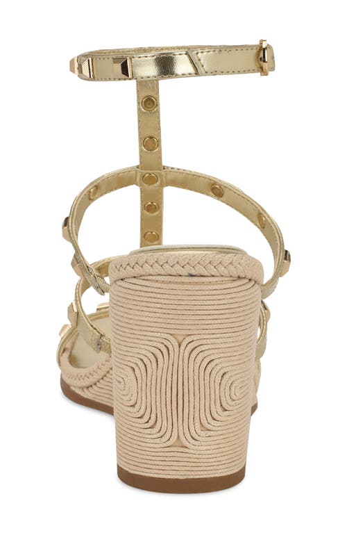 Nine West Sardis Strappy Wedge Sandal In Gold