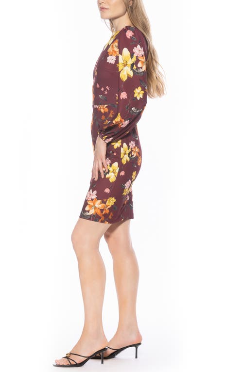 Alexia Admor Elowen Boatneck Long Sleeve Sheath Dress In Multi