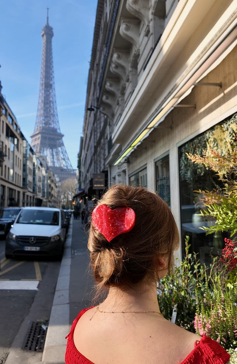 Solar Eclipse Heart Lay Down Claw Clip, Alternate, color, 