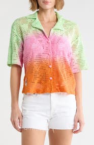 Maaji Kyrie Ombr Cotton Cover Up Camp Shirt