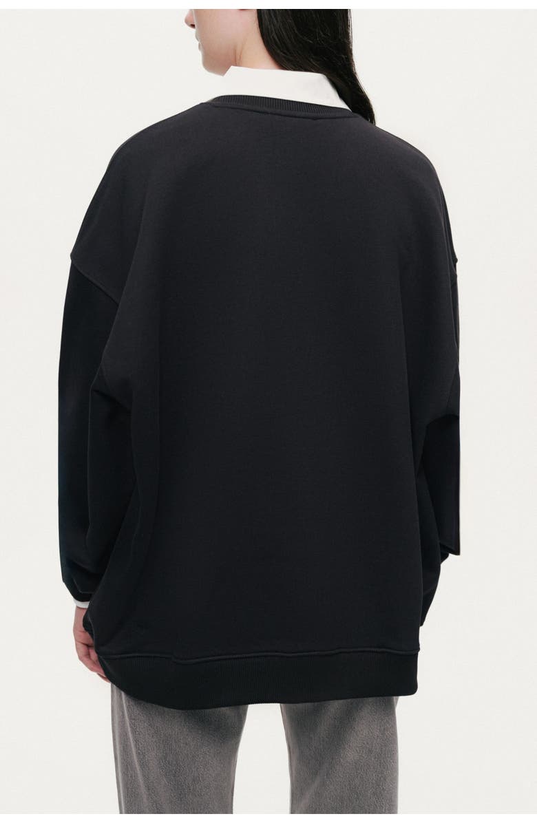 Nocturne Woven Text Logo Sweatshirt, Alternate, color, Black