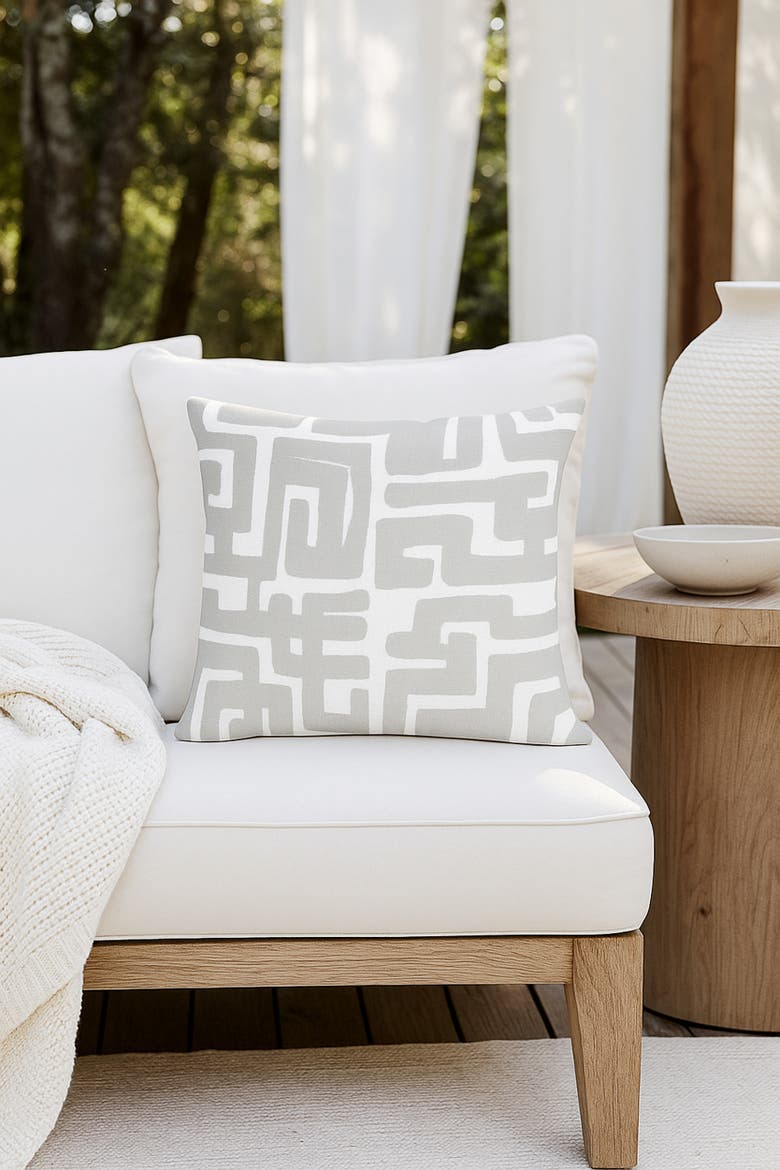Nomad Maze Pillow, Alternate, color, Light Grey