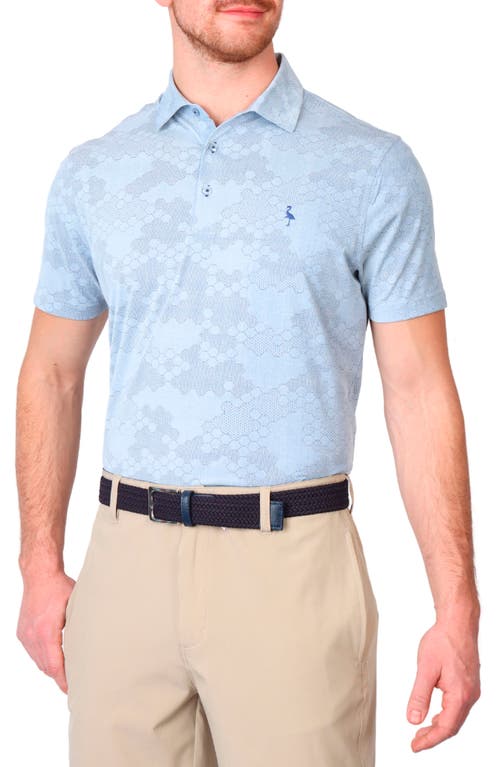 Tailorbyrd Honeycomb Print Performance Polo In Slate Blue