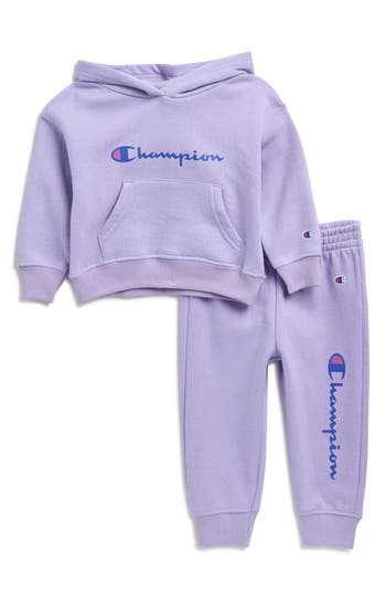 Champion Graphic Hoodie & Joggers Set In Purple