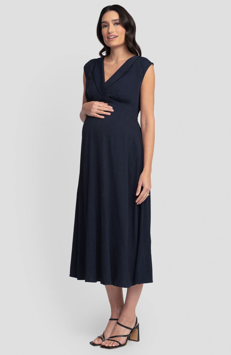 Seraphine Empire Waist Maternity Midi Dress, Alternate, color, 
