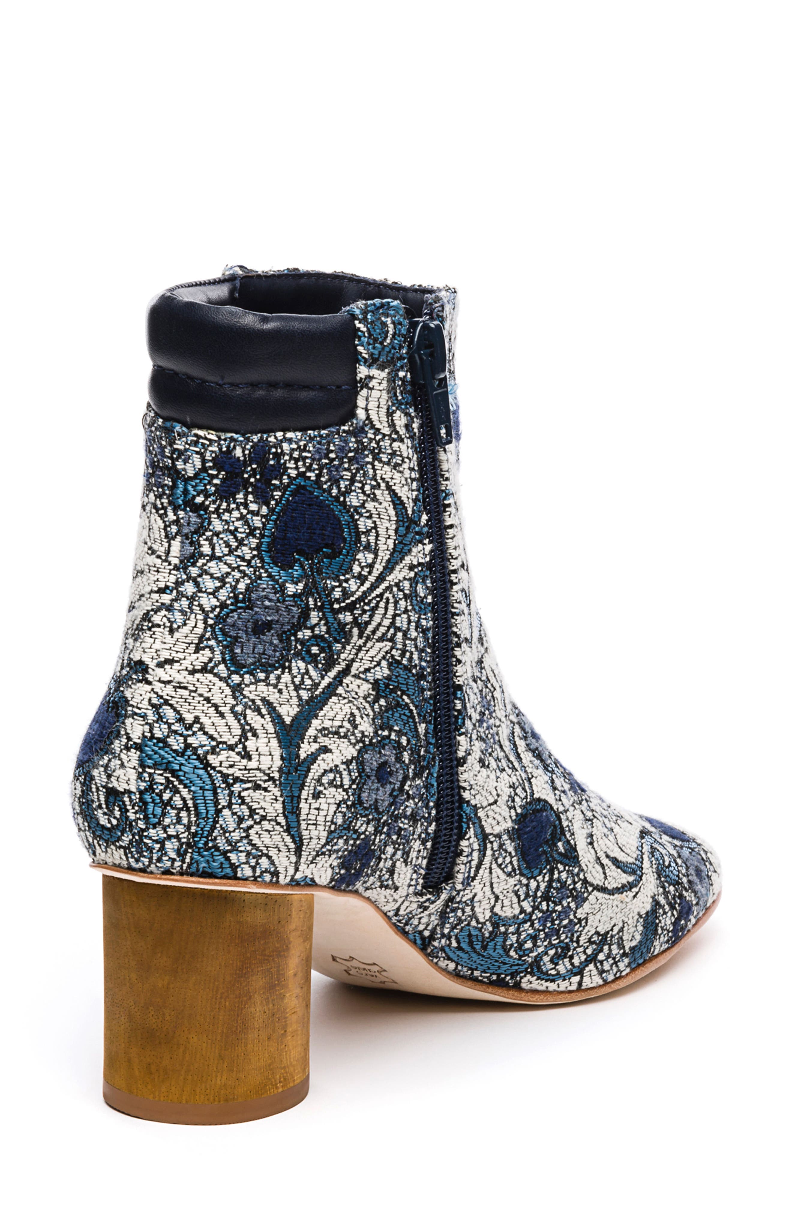 Bernardo Izzy Bootie, Alternate, color, BLUE JACQUARD FABRIC