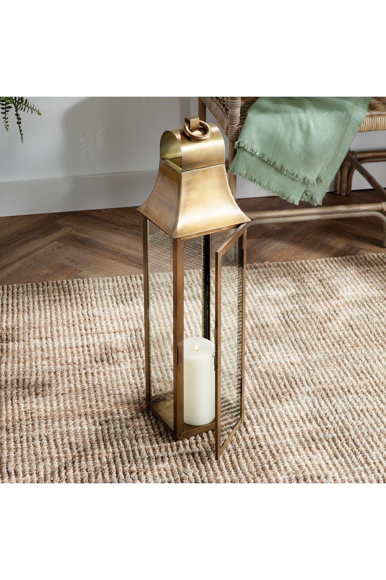 Geneva Lantern Candle Holder Large, Alternate, color, Gold