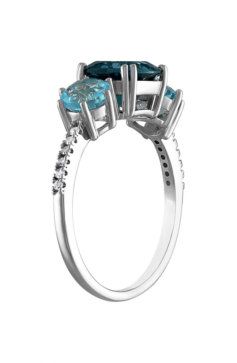 FZN Sterling Silver London Blue Topaz & Diamond Ring, Alternate, color, White