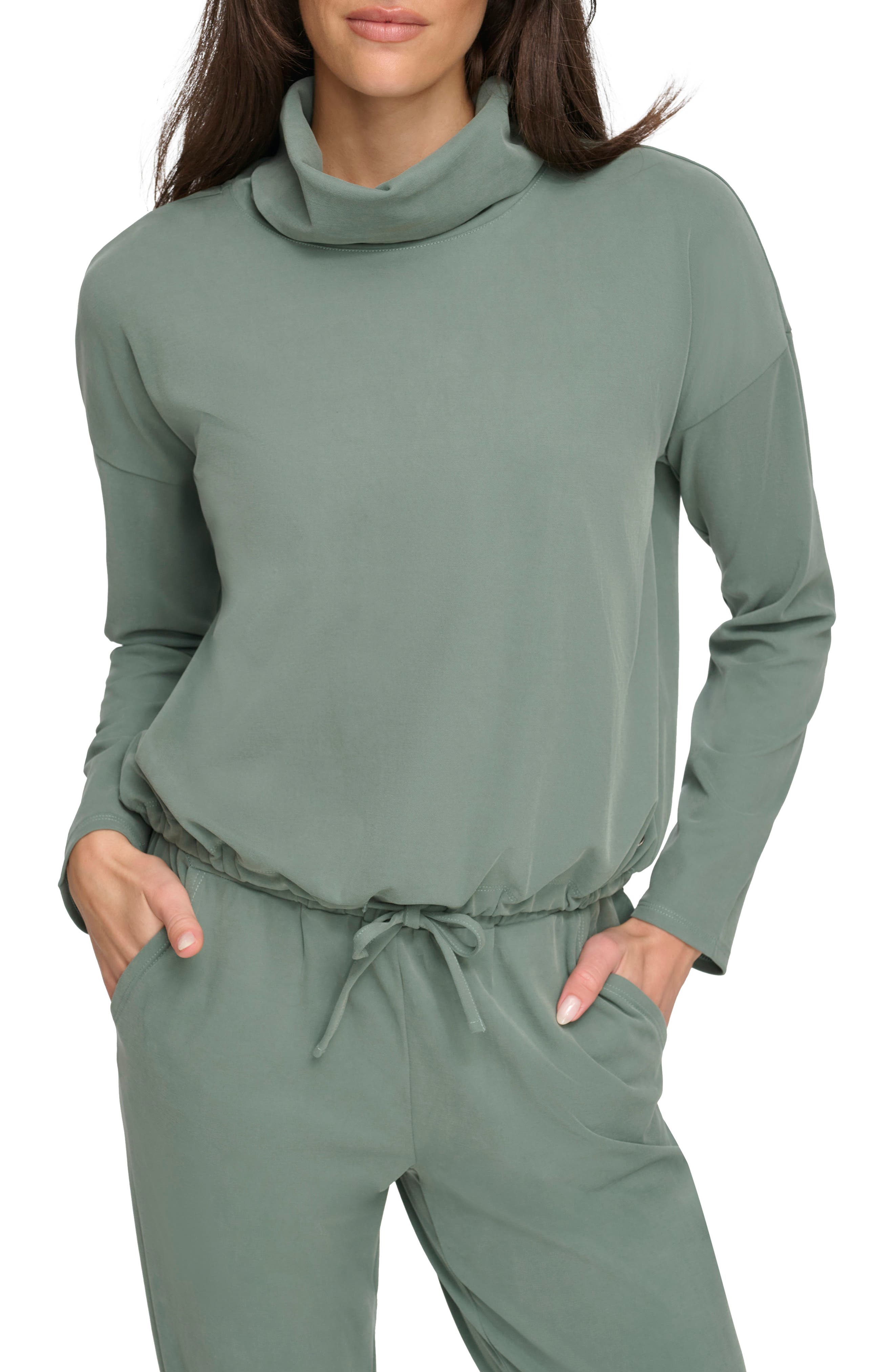 Andrew Marc Sport Sueded Piqué Pullover Sweatshirt