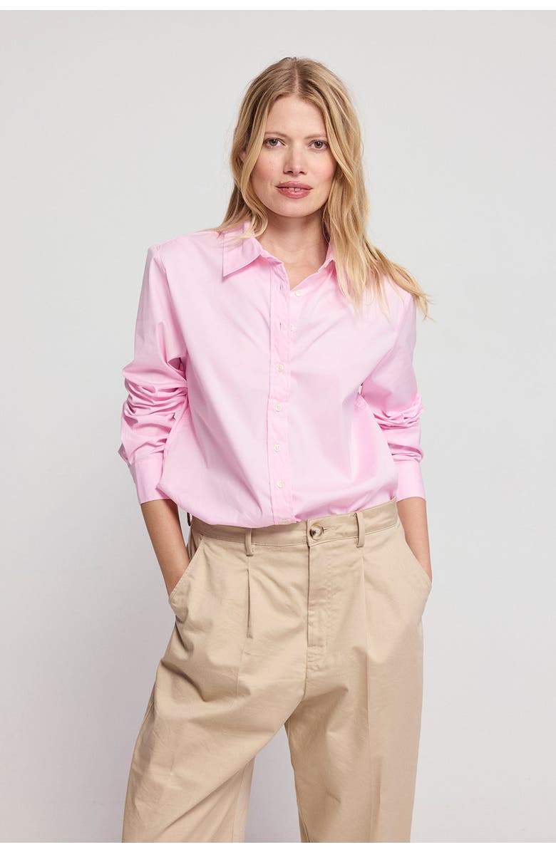 The Shirt by Rochelle Behrens The Boxy Cropped Sleeveless Shirt, Alternate, color, Pink/White Stripe