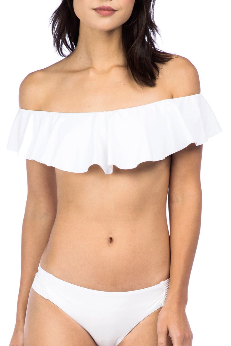 Flutter Bandeau Bikini Top, Main, color, WHITE