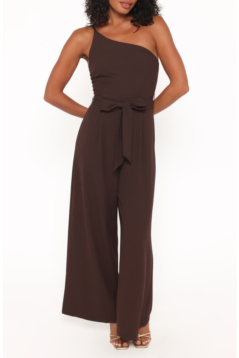Leyton Asymmetric Jumpsuit, Main, color, CHOCOLATE BROWN