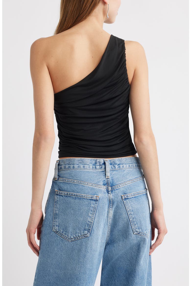 One-Shoulder Mesh Top, Alternate, color, BLACK