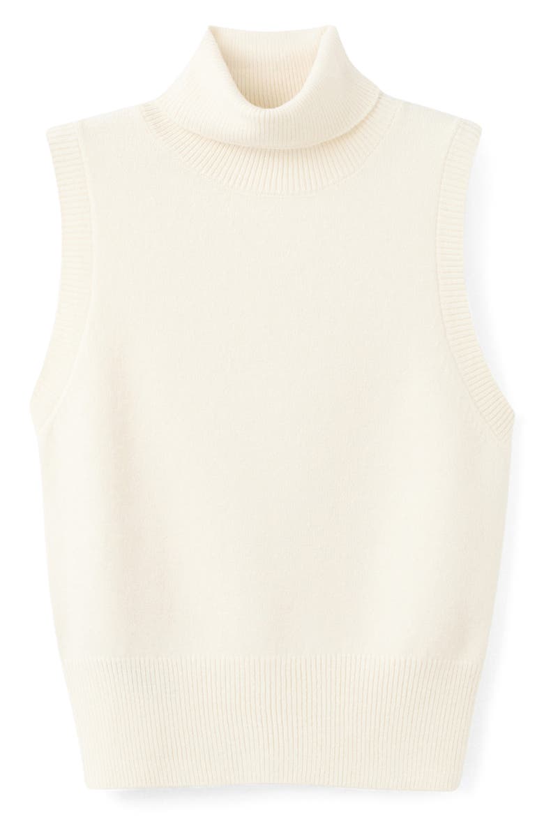 Baby Turtleneck Sleeveless Sweater, Alternate, color, LIGHT BEIGE