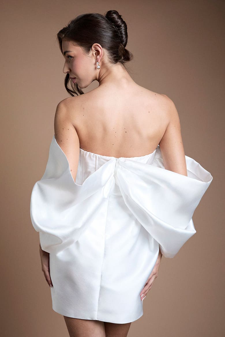 Corset Off-Shoulder Bridal Dress, Alternate, color, Ivory