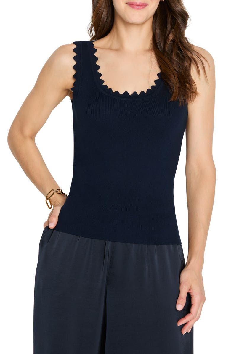 NIC+ZOE Scallop Sweater Tank, Main, color, Dark Indigo