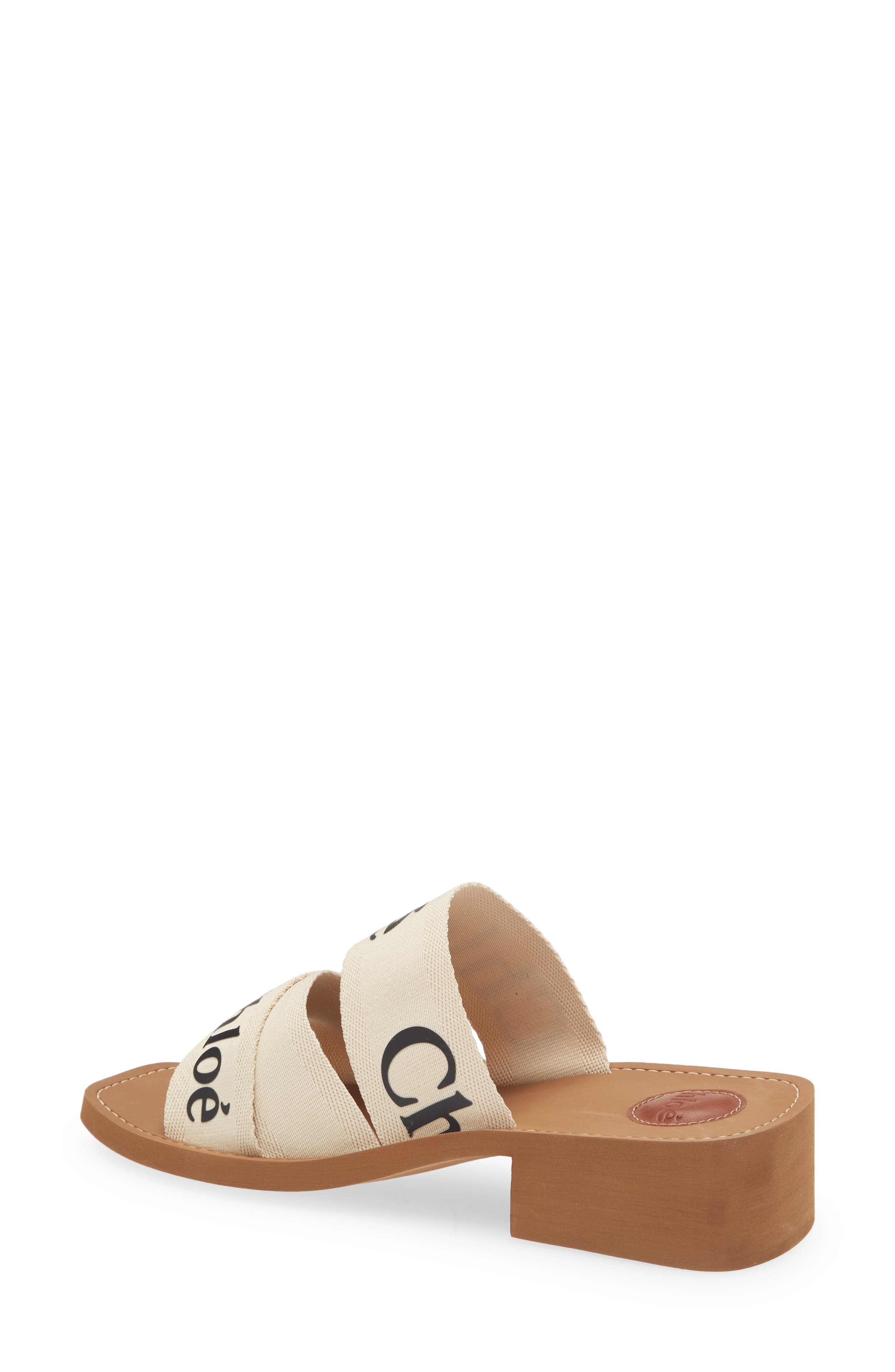 Chloé Woody Logo Slide Sandal, Alternate, color, 