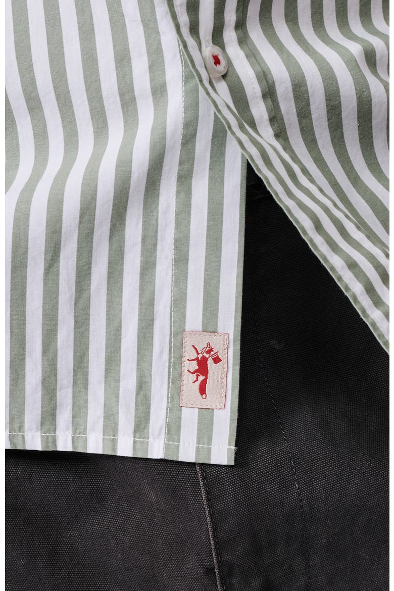 Gladstone Poplin Button-Down Shirt, Alternate, color, Thick Khaki Stripe