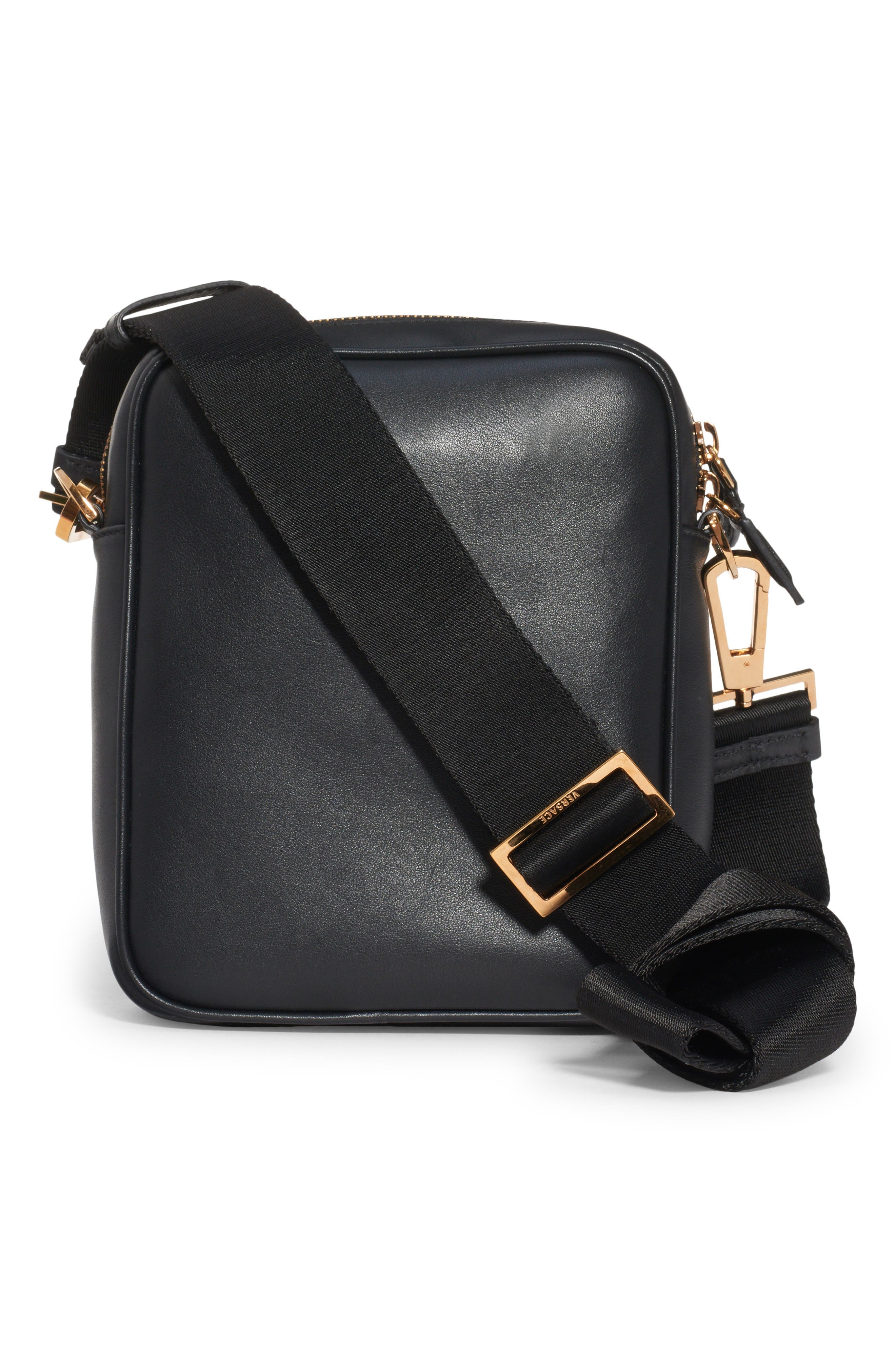 Versace Mini La Medusa Leather Crossbody Bag, Alternate, color, 