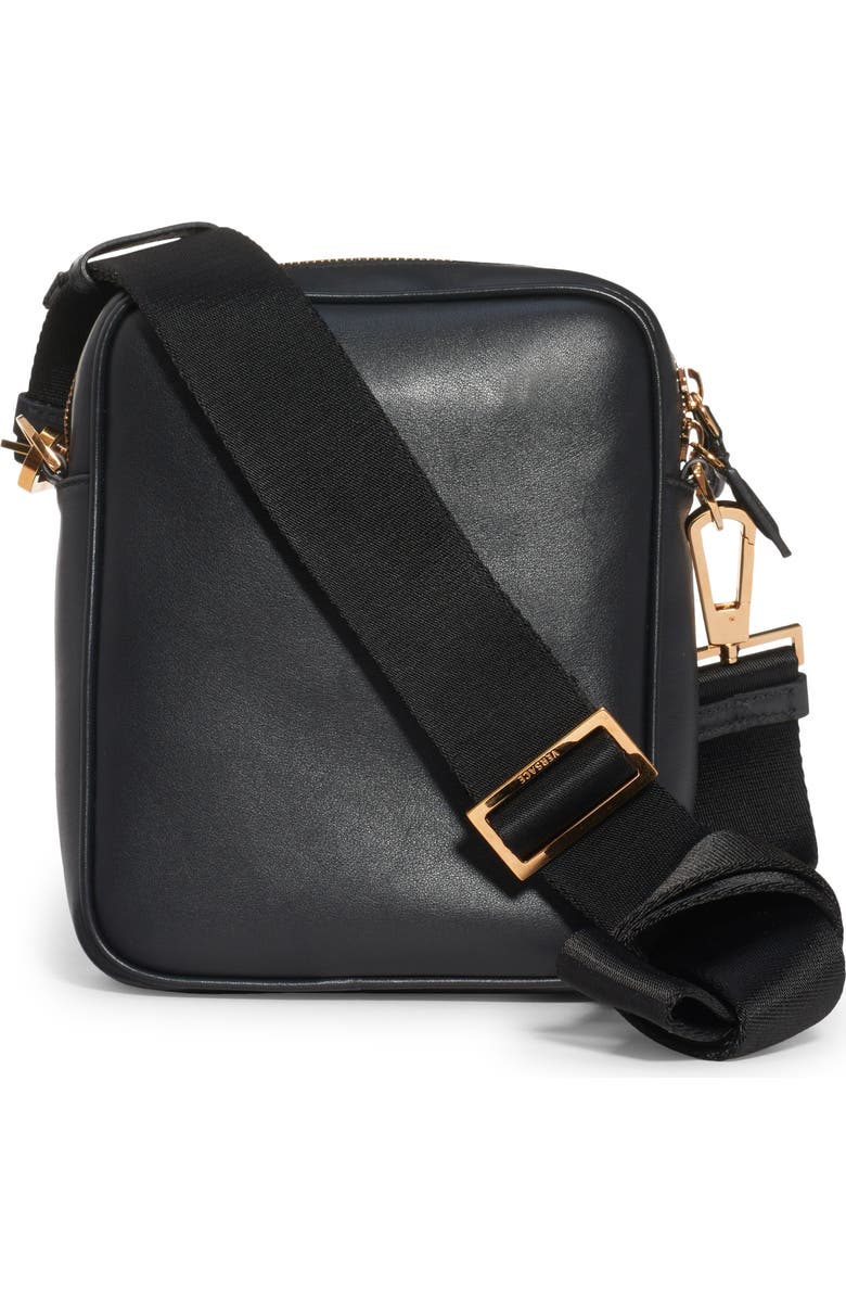 Versace Mini La Medusa Leather Crossbody Bag, Alternate, color,
