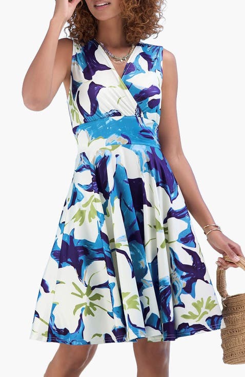 Sleeveless Wrap Look Dress