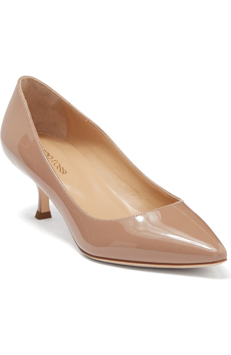 Sergio Rossi Vitellino Vernice Patent Leather Pump, Main, color,