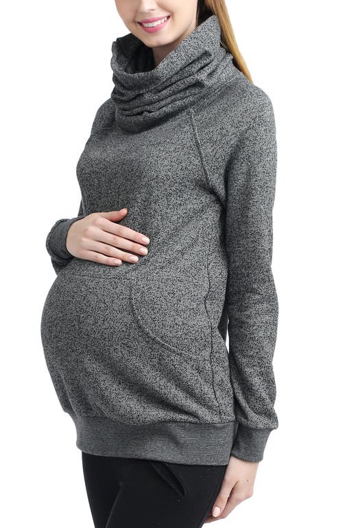 Kimi & Kai Thea Gathered Maternity Sweatshirt In Gray