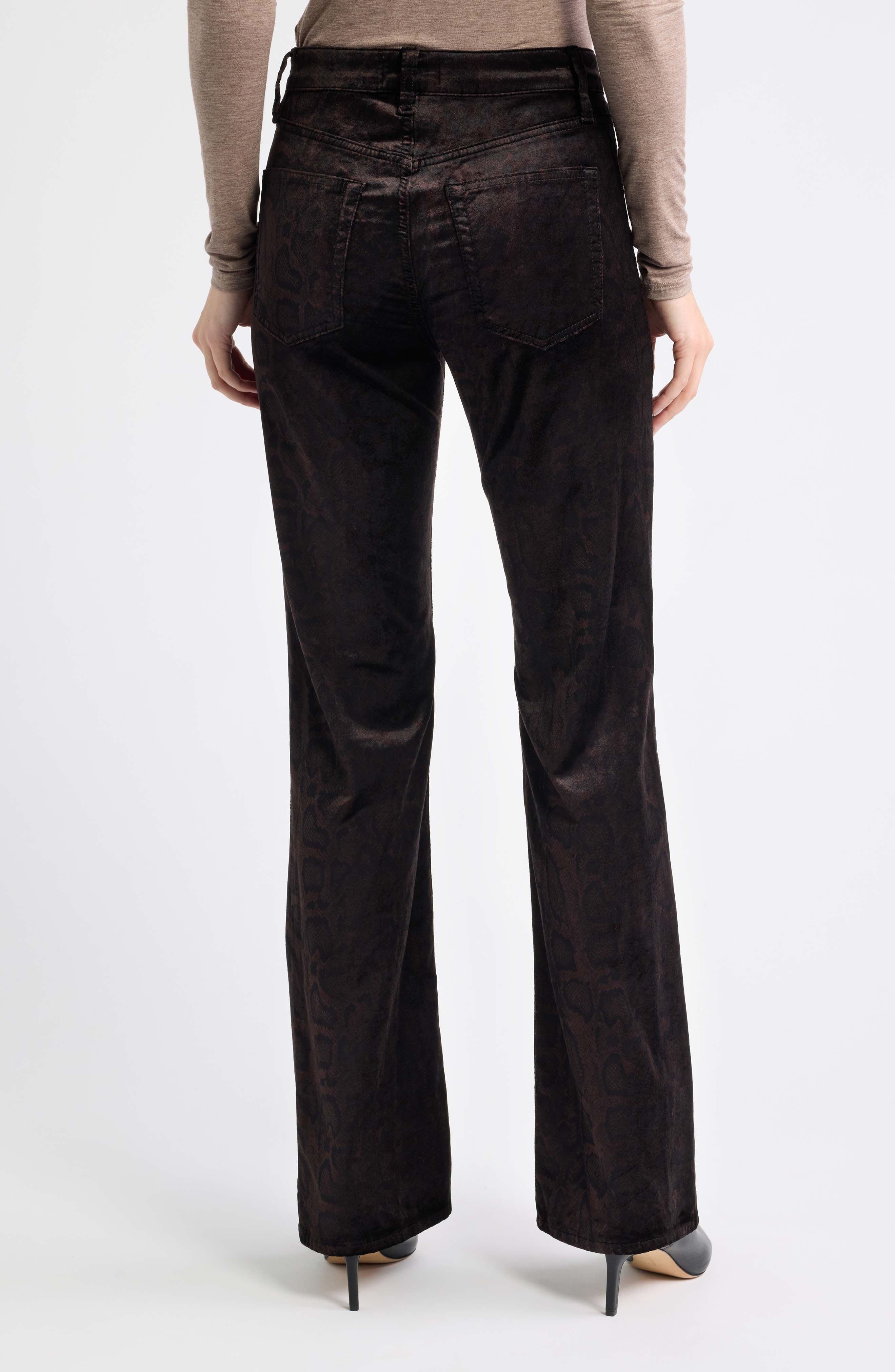 FRAME The Reboot Python Print High Waist Bootcut Velvet Jeans (Women ...