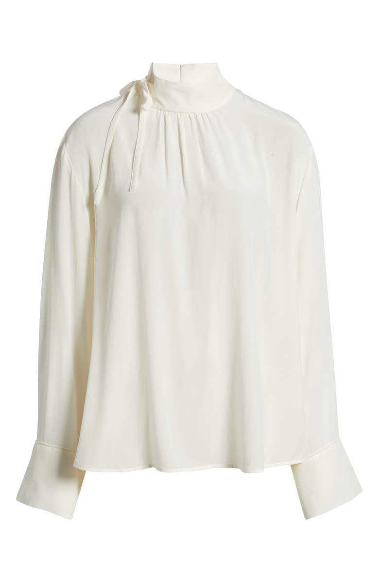 & Other Stories High Collar Silk Chiffon Shirt, Alternate, color, 
