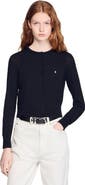 SANDRO Cropped padded round neck cardigan