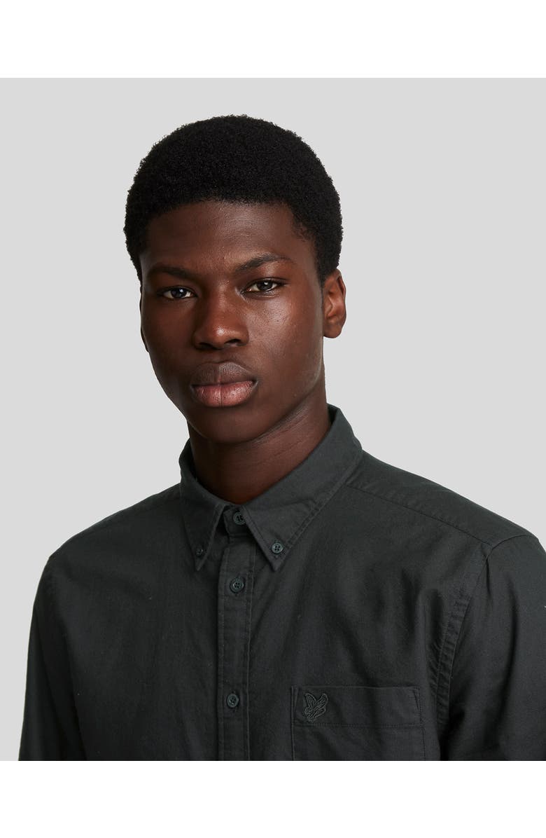 Lyle & Scott Tonal Eagle Plain Oxford Shirt, Alternate, color, Jet Black