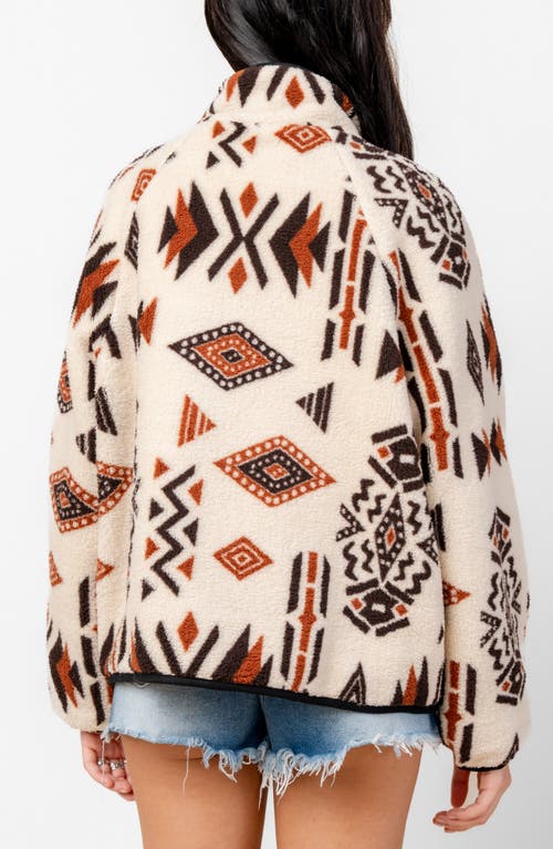 Beivy Print Fleece Jacket In Brown