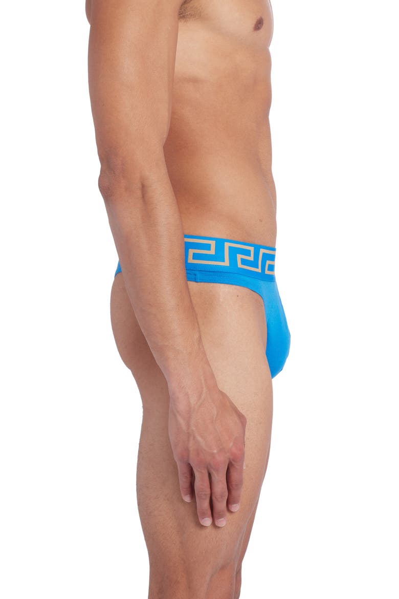 First Line Logo Stretch Cotton Thong, Alternate, color, TEAL