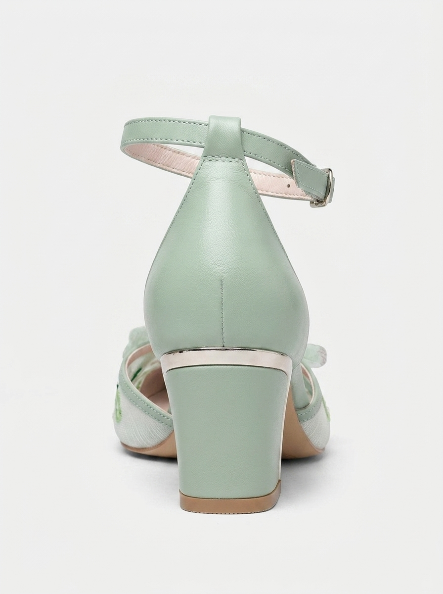 Iry Block Heel Bridal Pointed Toe Pump, Alternate, color, Green